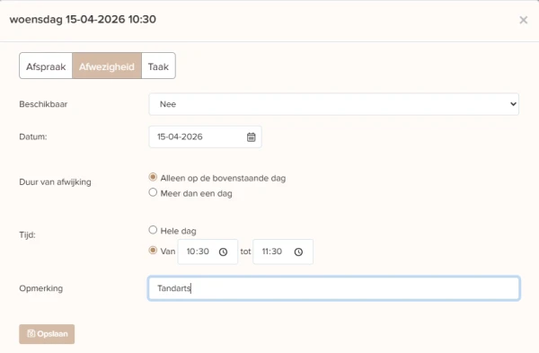 Rooster & openingstijden
