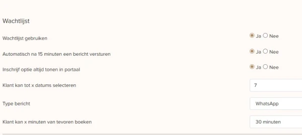 Klant kan afspraken verplaatsen en annuleren